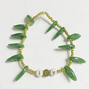 Taylor Swift Eras Tour Friendship Bracelet Ivy Evermore w/ Leaf Beads